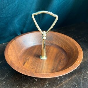 Mid Century Modern Solid Missouri Walnut Nut Treat Dish